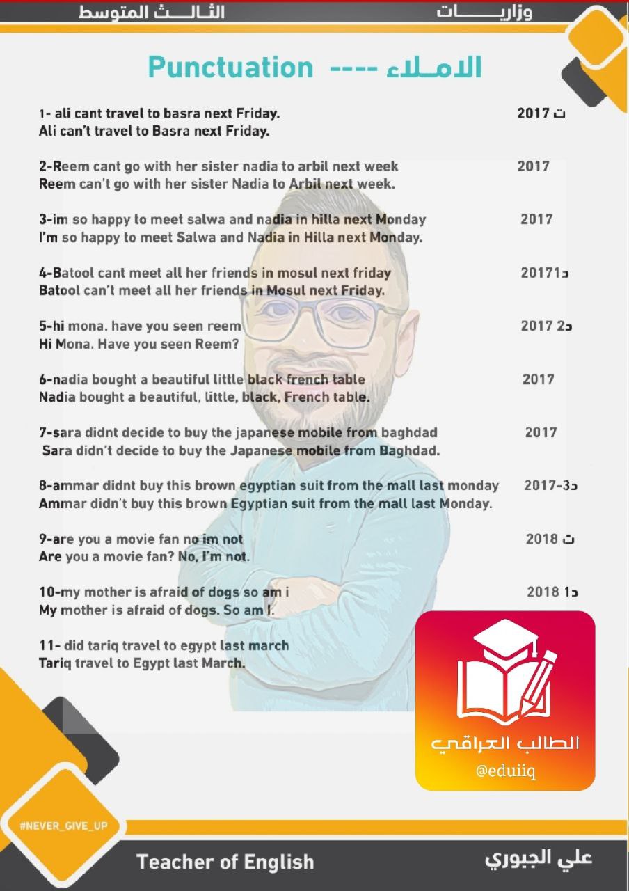 ملزمة علي الجبوري معاكسات الانكليزي الثالث المتوسط – تحميل PDF